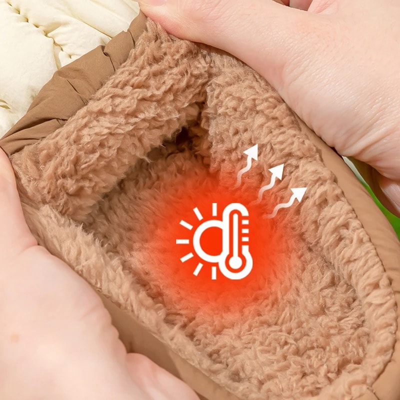 Waterproof Women Slippers With Thick Sole Fashion Mix Color Non Slip Cotton Shoes Comfy Plush Warm 2