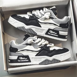 comfy non slip casual lace up sneakers for men's outdoor activities men's trendy skate shoes