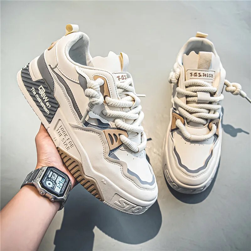 Comfy Non Slip Casual Lace Up Sneakers For Mens Outdoor Activities Mens Trendy Skate Shoes 2