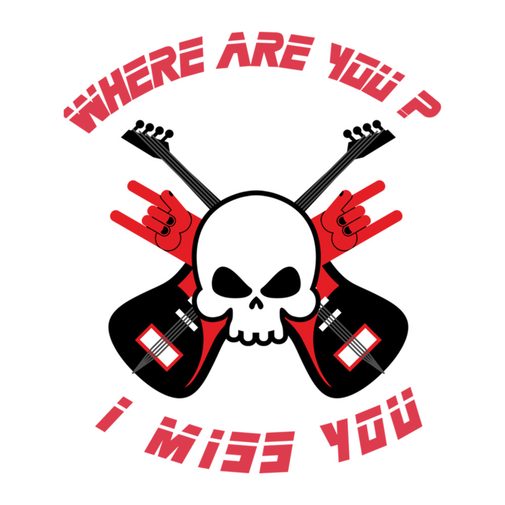 Skull band Where are you Rock B-182 Redbubble .png