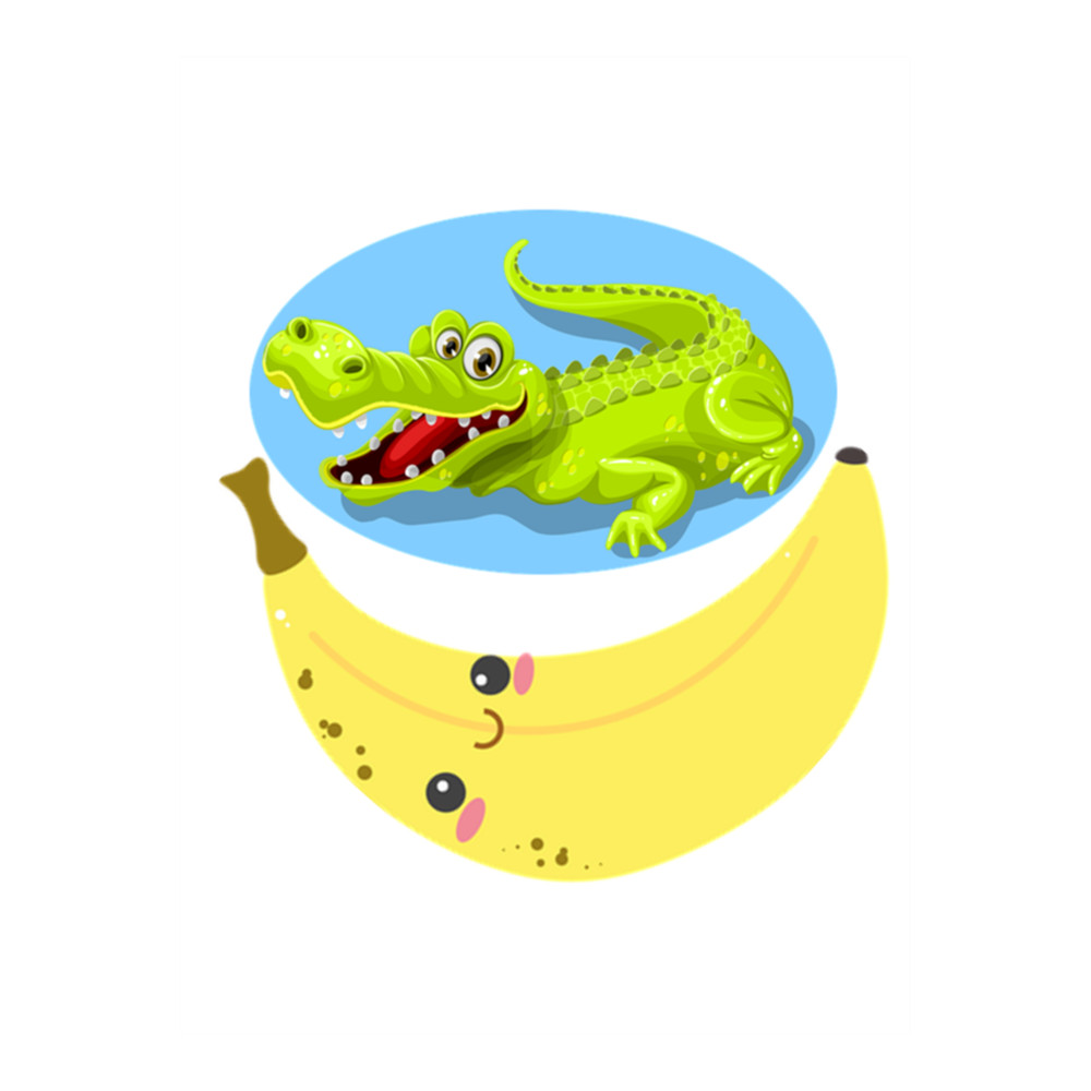 the crocodile of the savannah exchanging a beautiful smile with the young banana .png