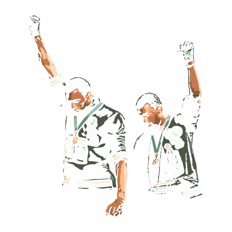 1968 Olympics Black Power Salute Illustration .png