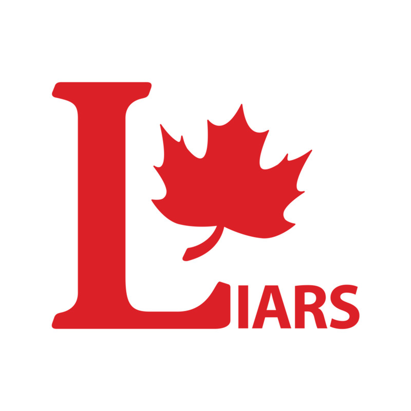 Liberal Party Canada logo Parody LIARS with Maple Trudeauout red and white HD HIGH QUALITY ONLINE ST.png