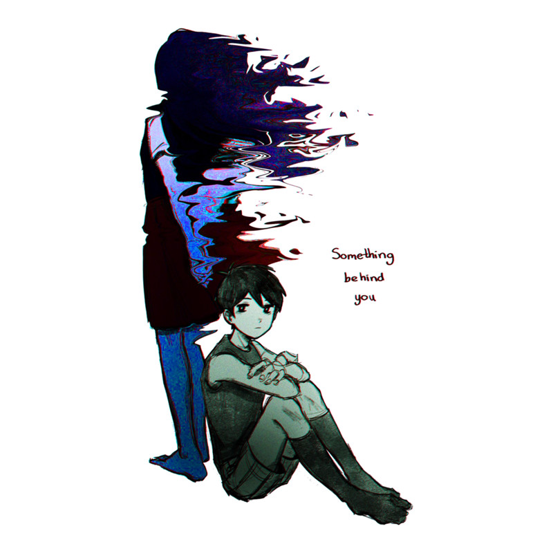 omori Tshirt - some thing behind you fanart - omori game .png