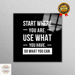 mural art, glass art, glass wall decor, start where you are, success quotes glass wall, workplace glass art, motivation