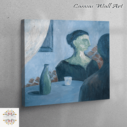 wall art canvas, canvas wall art, wall art, lover wall decor, couple at a table in a restaurant poster, couple gift canv