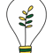 Light Bulb With Yellow Flowers .png