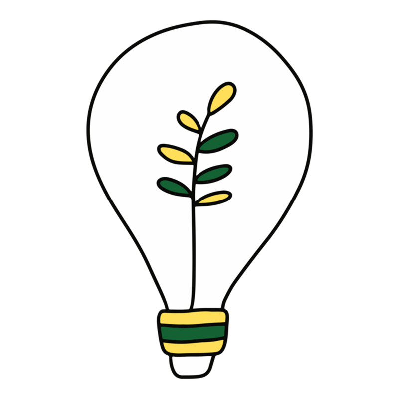 Light Bulb With Yellow Flowers .png