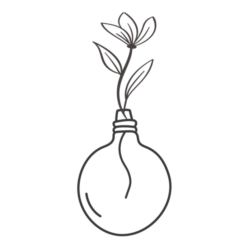 Light Bulb With Yellow Flowers Premium .png