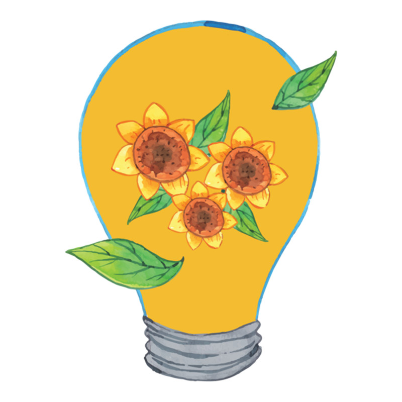 Trending Light Bulb With Yellow Flowers Cool Light Bulb Sunflowers Design Gift For Flower Lover.png