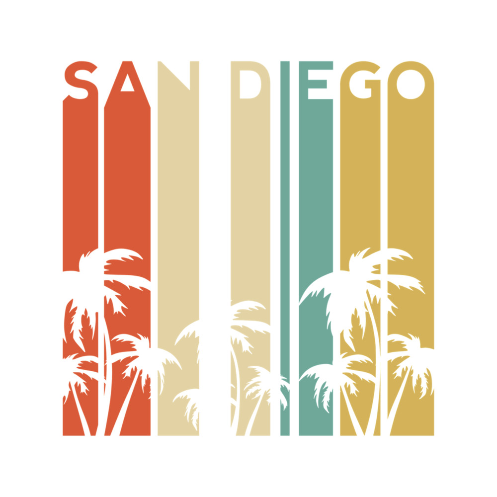 San Diego California Retro Vintage La Jolla Beach Surf Summer .png