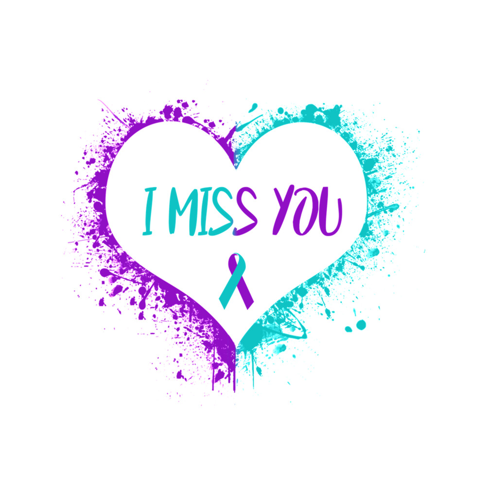 Suicide Awarenss Ribbon Heart I MISS YOU .png