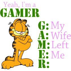 funny cat garfield comic yeah i'm a gamer