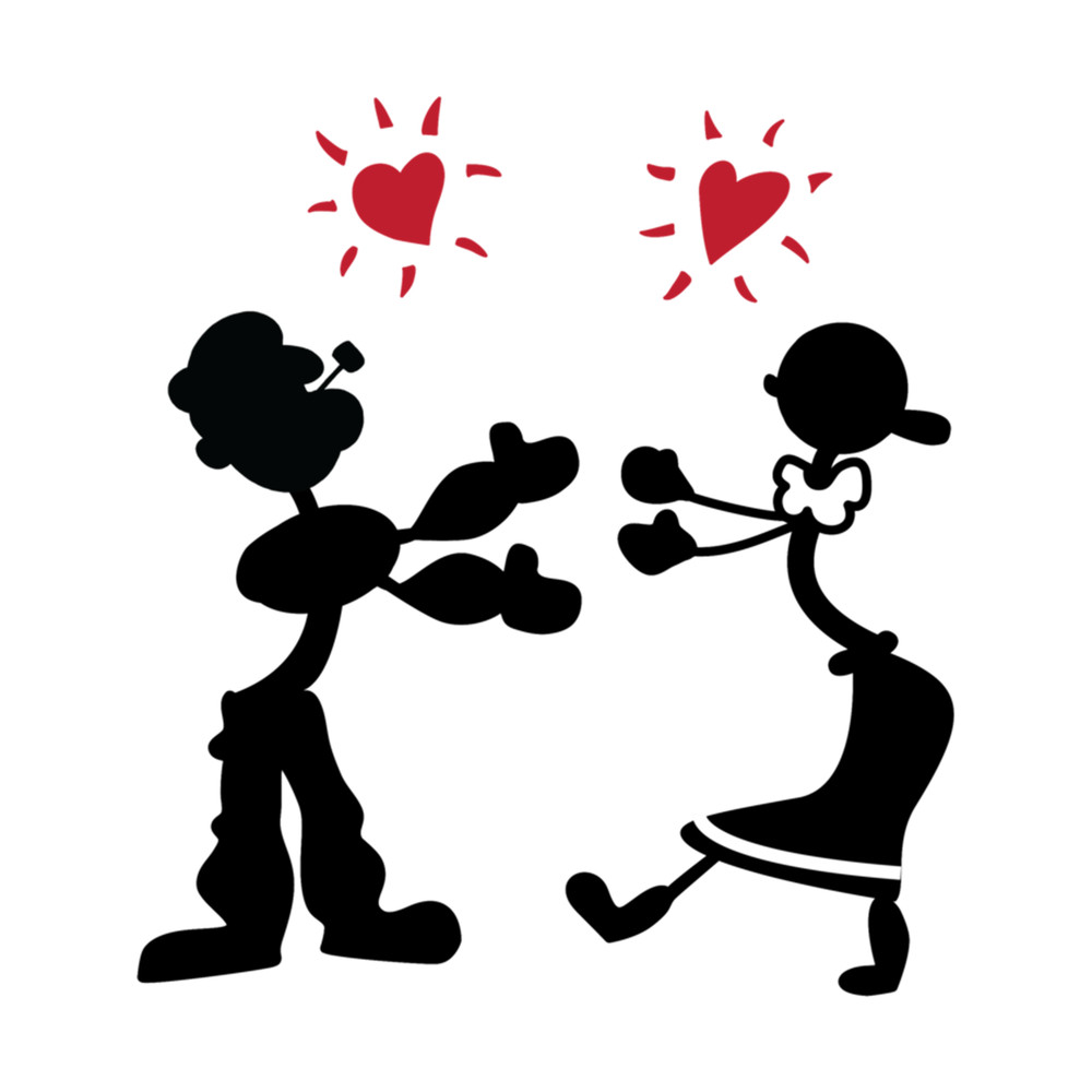 ICONIC Rachel Green shirts - Popeye and Olive Oyl .png