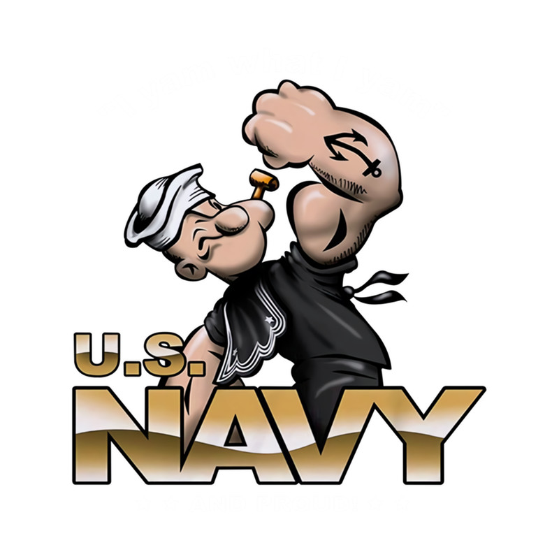 Popeye I Yam What I Yam Us Navy And Proud Cloth .png