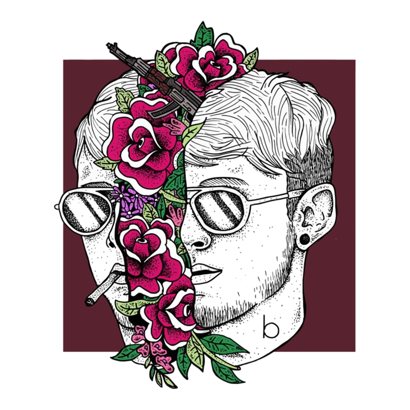 the boy who wears a flower on his head .png