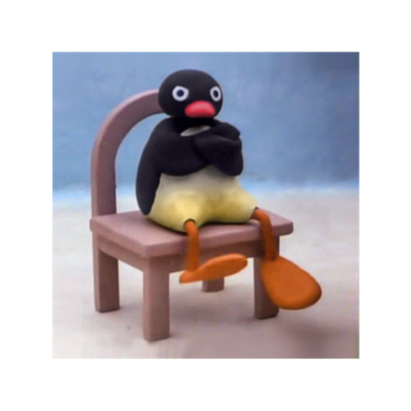 Very Angy Pingu Sitting On A Chair .png