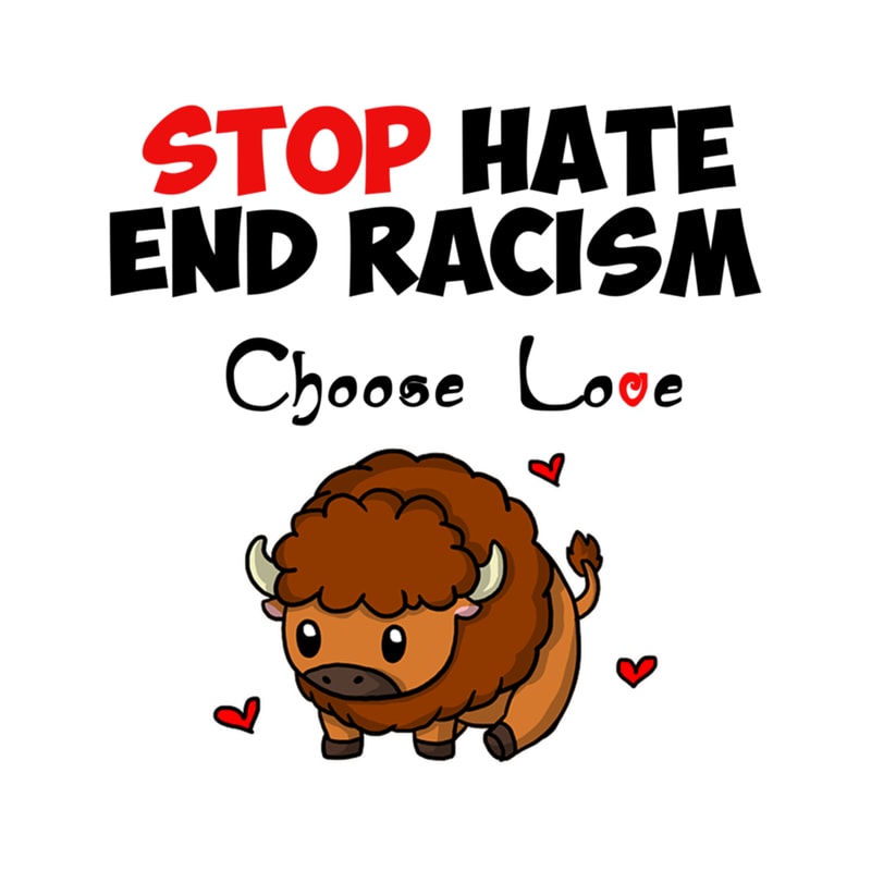 Choose Love Stop Hate End Racism Bison .png