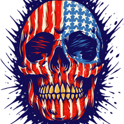 ultra maga skull vintage usa flag on black