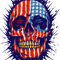 Ultra Maga Skull Vintage USA Flag on Black  .png