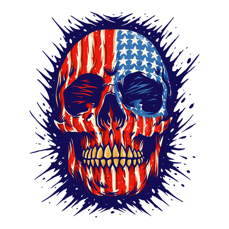 Ultra Maga Skull Vintage USA Flag on Black  .png