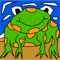 Frog At The Beach Green And Orange .png