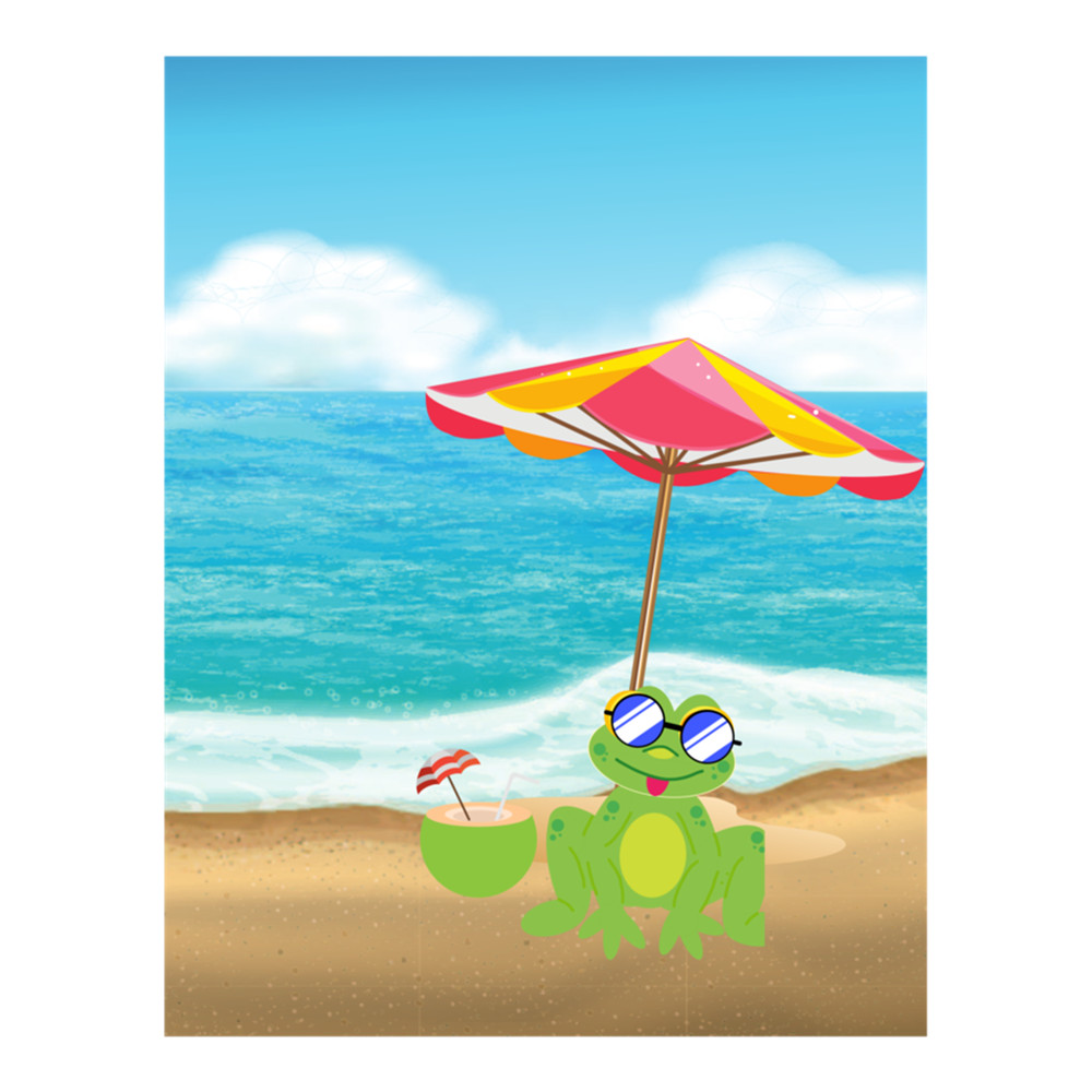 Frog at the beach Tri-blend .png