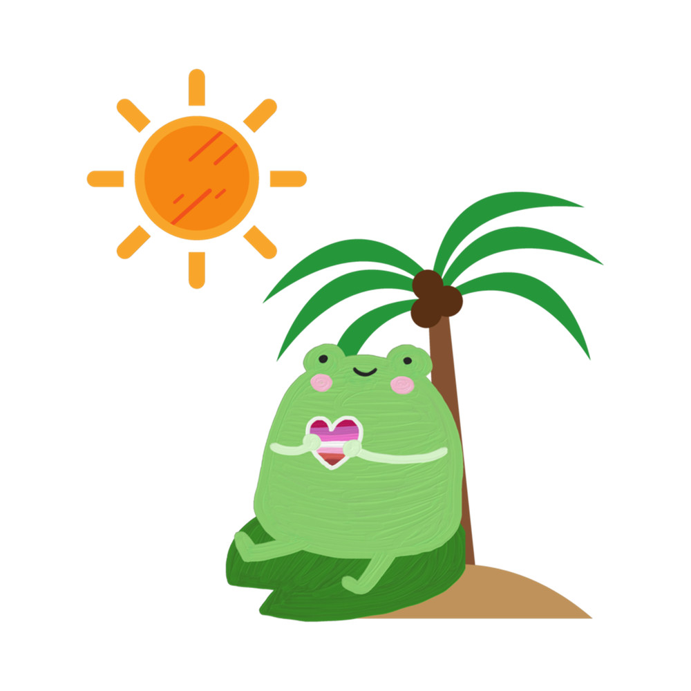 Frog at the beach white t shirt .png