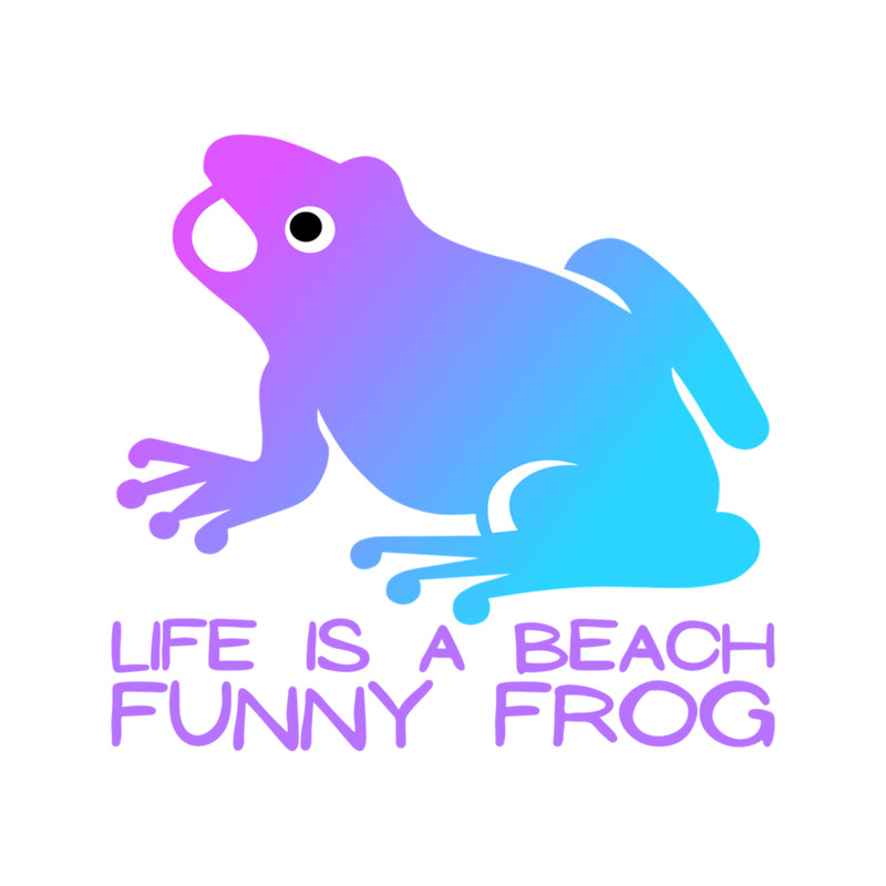 Life Is A Beach Funny Frog .png