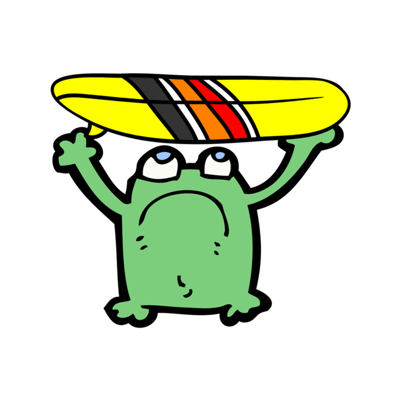 surfing frog,frog at the beach .png