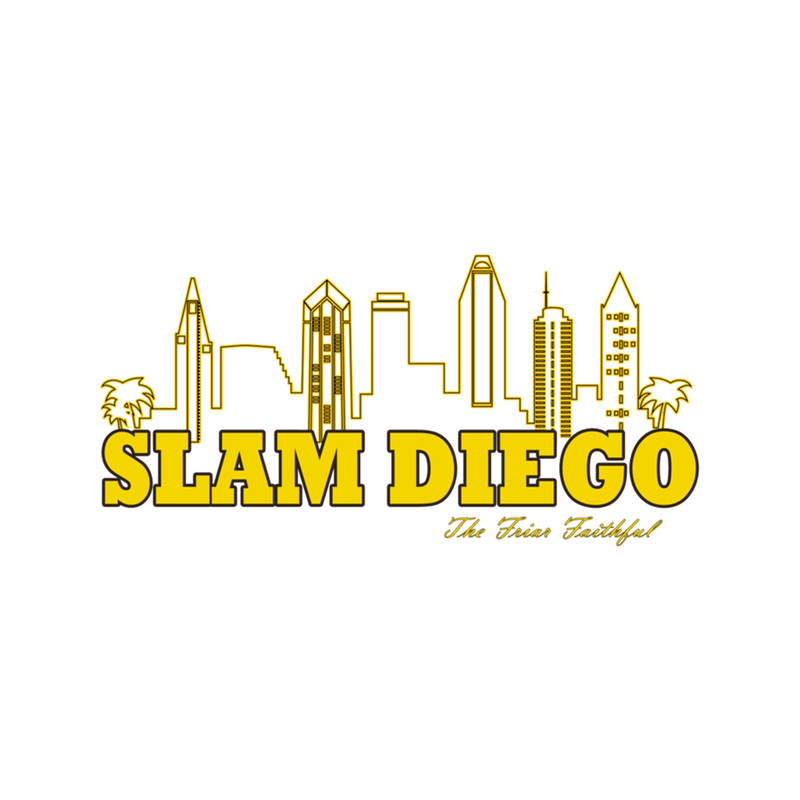 Slam Diego - San Diego City Skyline (Gold) - The Friar Faithful .png