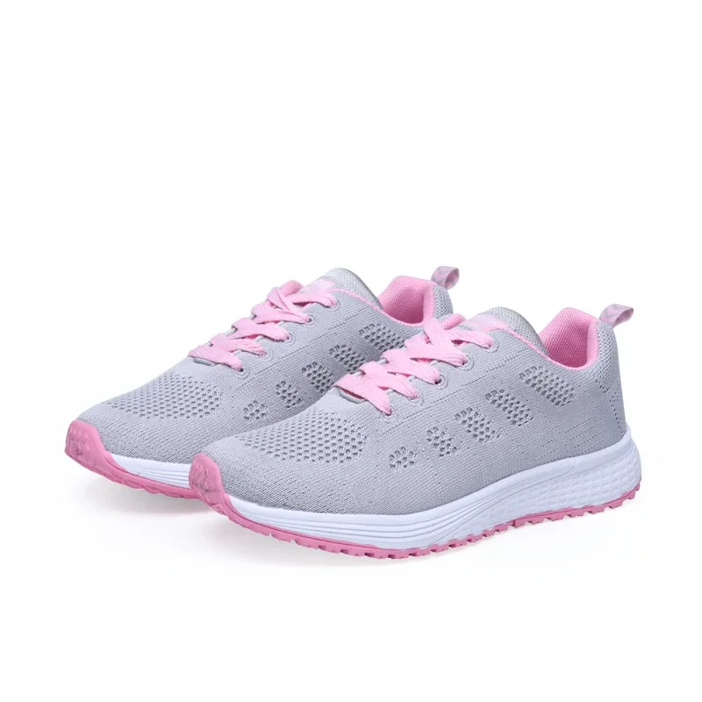 Lightweight Breathable Women Casual Shoes Mesh Flats Sneaker Vulcanized White Female Walking Shoes 8