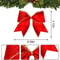 Red Velvet Bows for Wreath, Winter Rustic Bows, Christmas Tree Bows, Wedding Decor, Gilt Edged