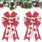 Shining White Red Burlap Bows Christmas Bows For Wreath Bow For Front Door Decor Floral Cardinals C 0