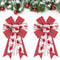 Shining White Red Burlap Bows Christmas Bows For Wreath Bow For Front Door Decor Floral Cardinals C 5
