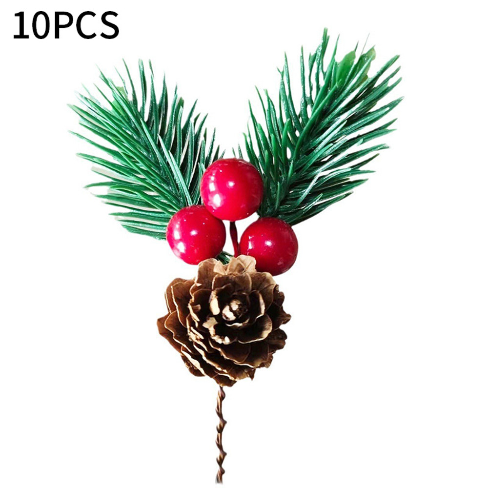 Simulation Flower Pine Tree Christmas Pine Needle Box Branches With Pine Cones Packaging Gift Decor 3