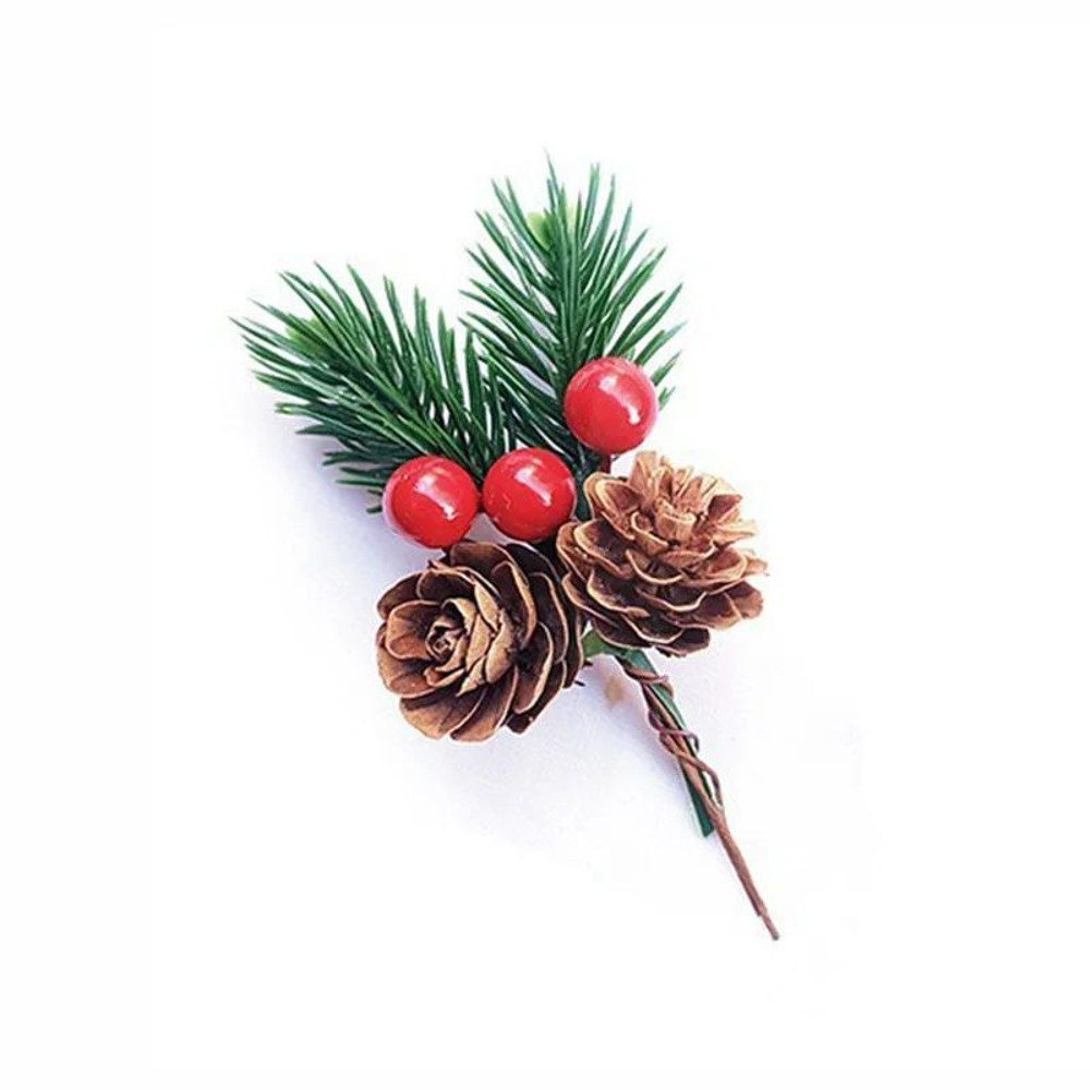 Simulation Flower Pine Tree Christmas Pine Needle Box Branches With Pine Cones Packaging Gift Decor 8