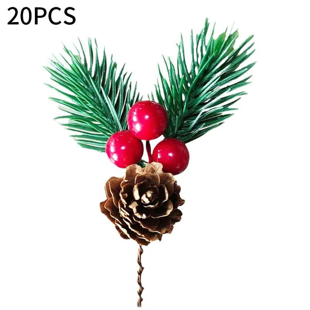 Simulation Flower Pine Tree Christmas Pine Needle Box Branches With Pine Cones Packaging Gift Decor 9