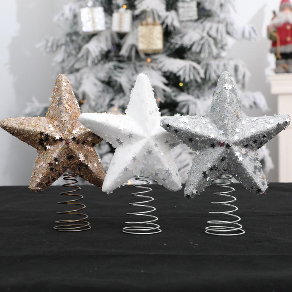 New Pentagram Christmas Tree Top Star Party Decoration Crafts Christmas Tree Decorations Family New 1
