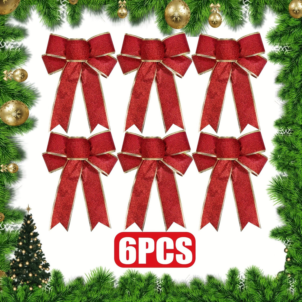 Ribbon Christmas Tree Pendant, Christmas Decoration Bow, Navidad New Year DIY Ornament, Handmade Design for Home Decor