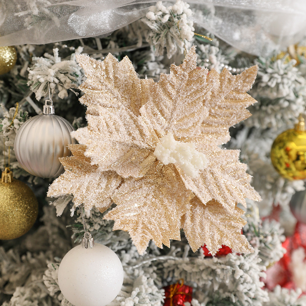 Christmas Decoration Artificial Flowers Xmas Tree Pendant Ornament Home Room Decor New Year Gift Ac 2