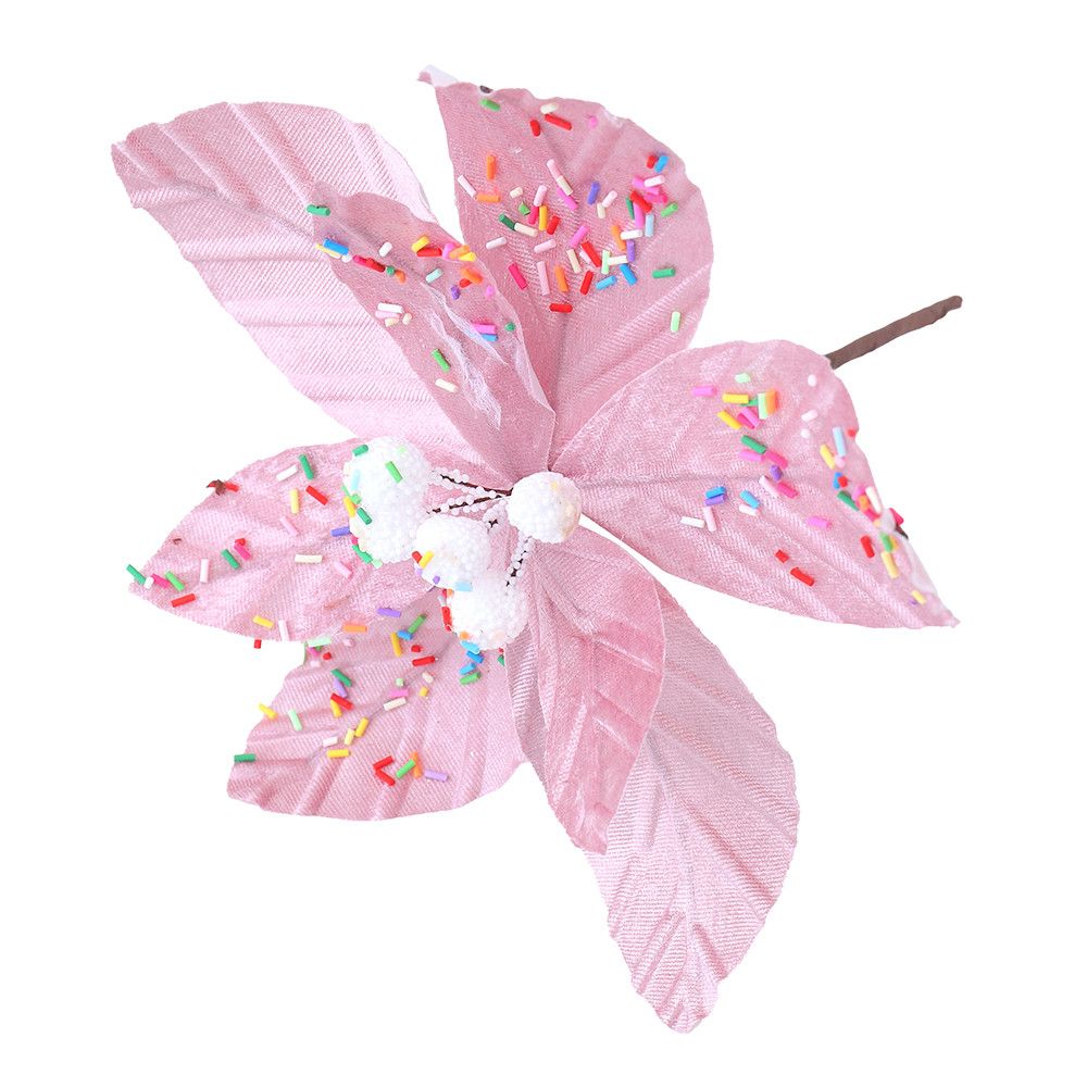 Christmas Decoration Artificial Flowers Xmas Tree Pendant Ornament Home Room Decor New Year Gift Ac 9