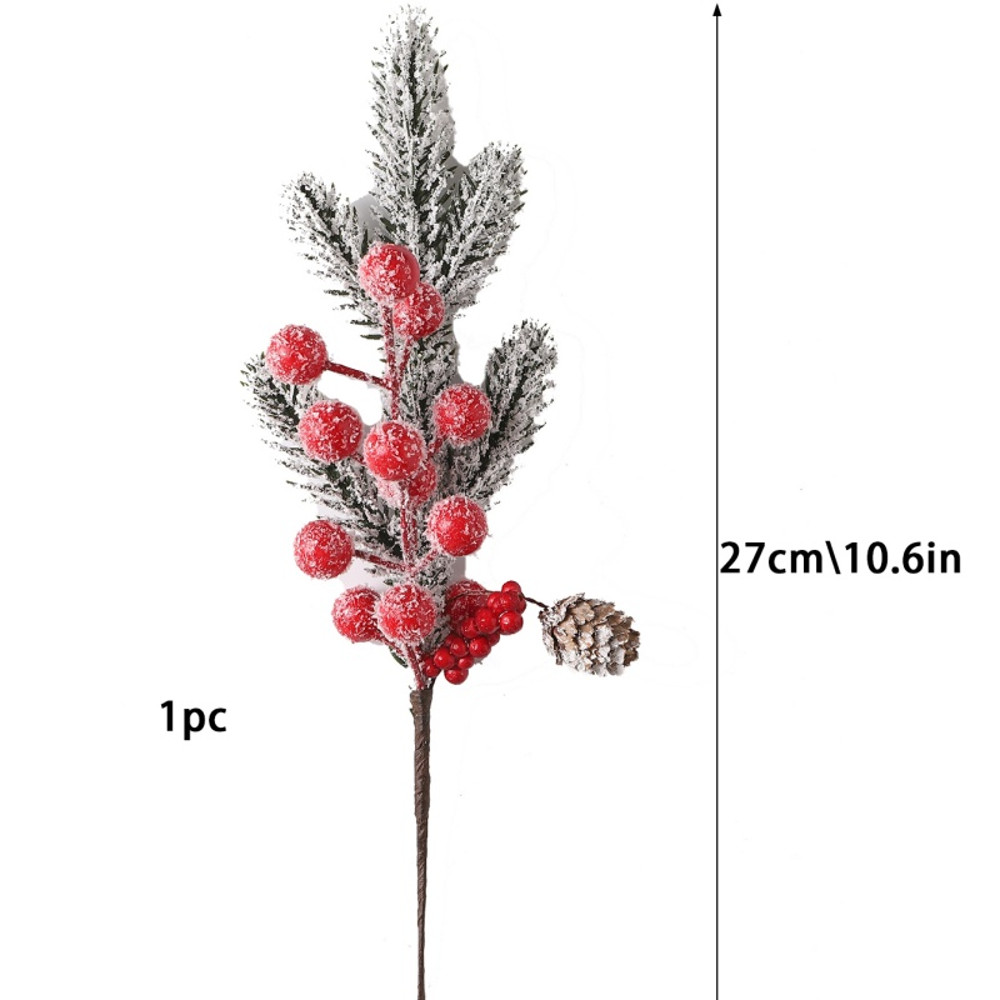 Artificial Pine Branches, Christmas Decoration, Holly Red Berry Branches, Wreath, Christmas Tree Gifts Decoration