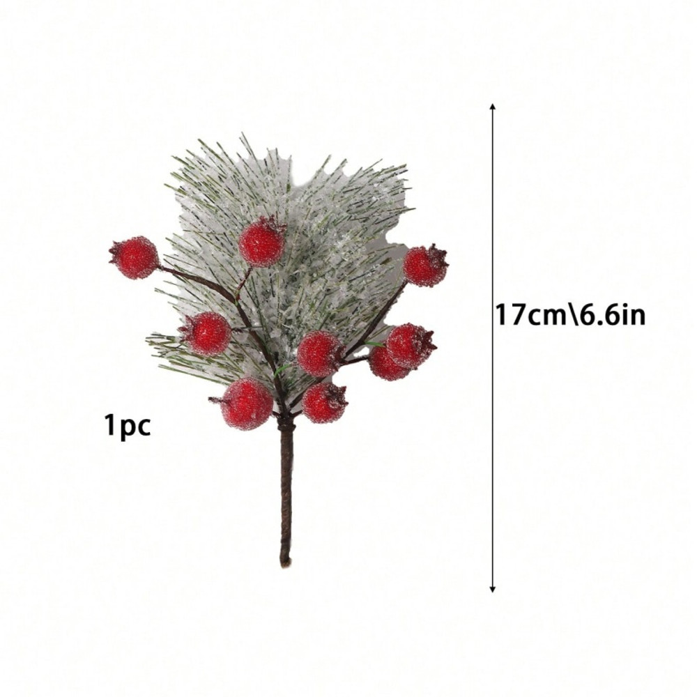 Artificial Pine Branches, Christmas Decoration, Holly Red Berry Branches, Wreath, Christmas Tree Gifts Decoration