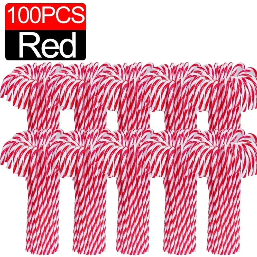 Ornament Plastic Christmas, Christmas Candy Cane, Indoor Party Favor Twisted Crutch Candy Canes, Tree Hanging Decoration