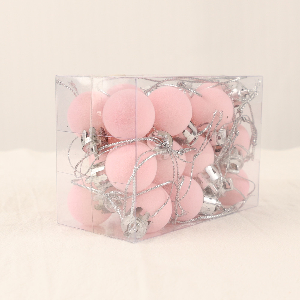 Mini Christmas Balls Ornaments, Flocked Christmas Balls, Christmas Tree Hanging Decor