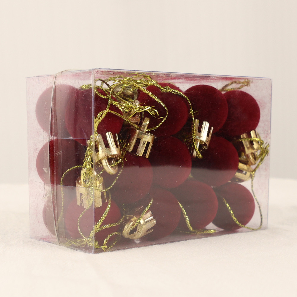 Mini Christmas Balls Ornaments, Flocked Christmas Balls, Christmas Tree Hanging Decor