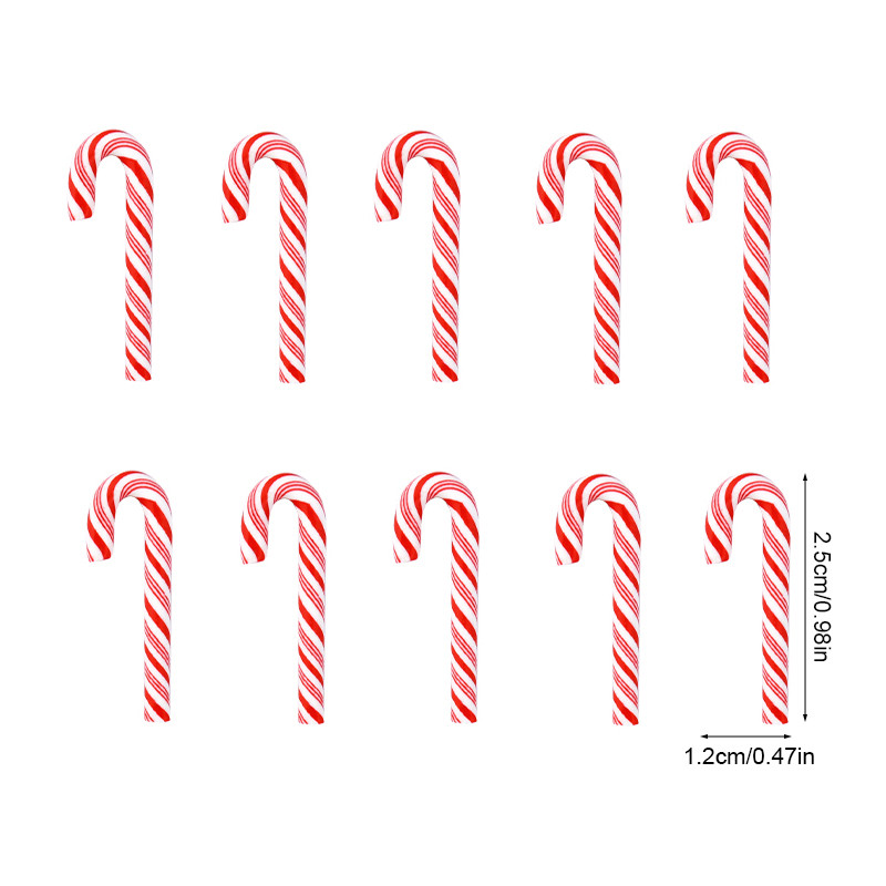 Resin Candy DIY Crafts, Mini Candy Cane , Christmas Decoration Red White, Pendant Navidad Home Decor New Year