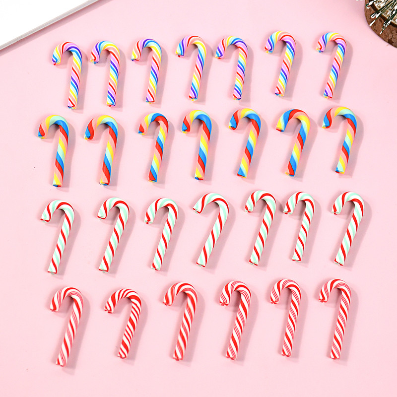 Resin Candy DIY Crafts, Mini Candy Cane , Christmas Decoration Red White, Pendant Navidad Home Decor New Year