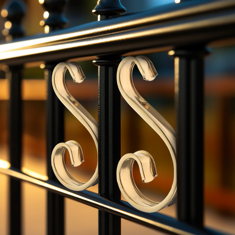 Stainless Steel S Shape Fence Decorations Metal Charm For Garden Gate Balcony Railing Outdoor Ornam